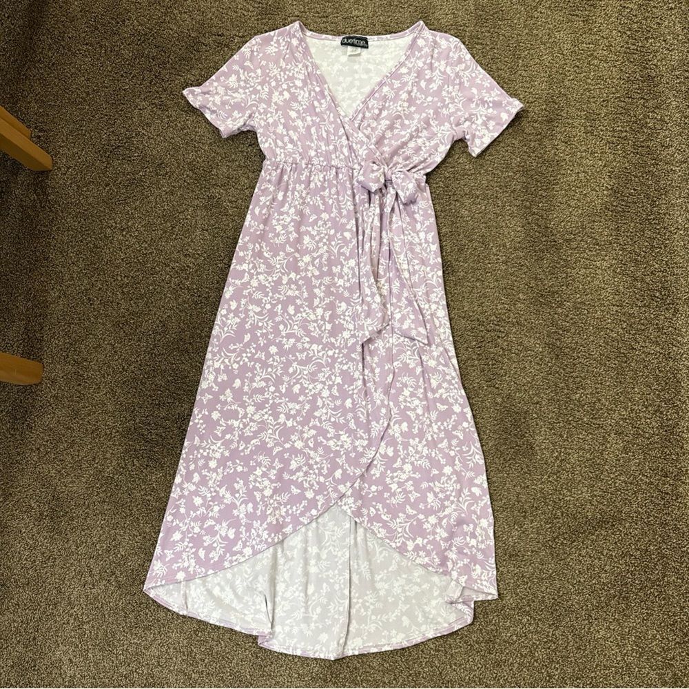 Duetime Floral Nursing Wrap Dress S Lavender Lounge Soft Stretch Fairy Cottage